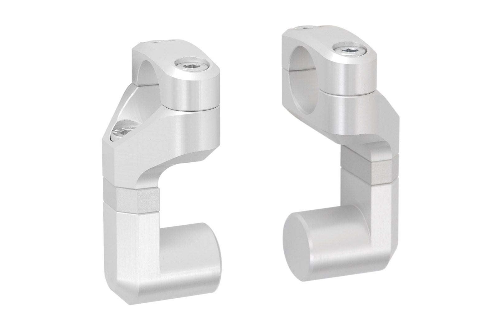 [LEH.00.039.170/S] Riser manubrio inclinati Ã 22 mm Vario Sollevamento/abbass. variabile. Argento.