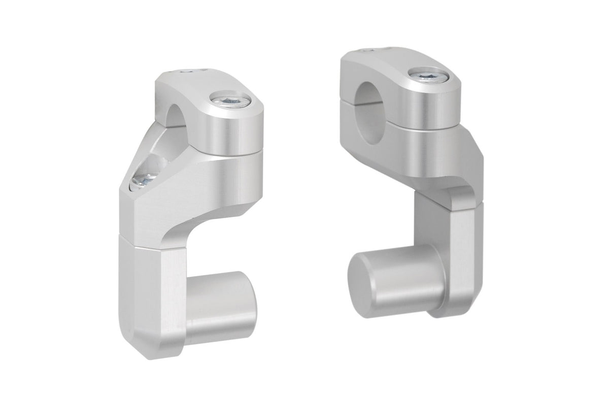 [LEH.00.039.171/S] Riser manubrio inclinati Ã 28 mm Vario Sollevamento/abbass. variabile. Argento.