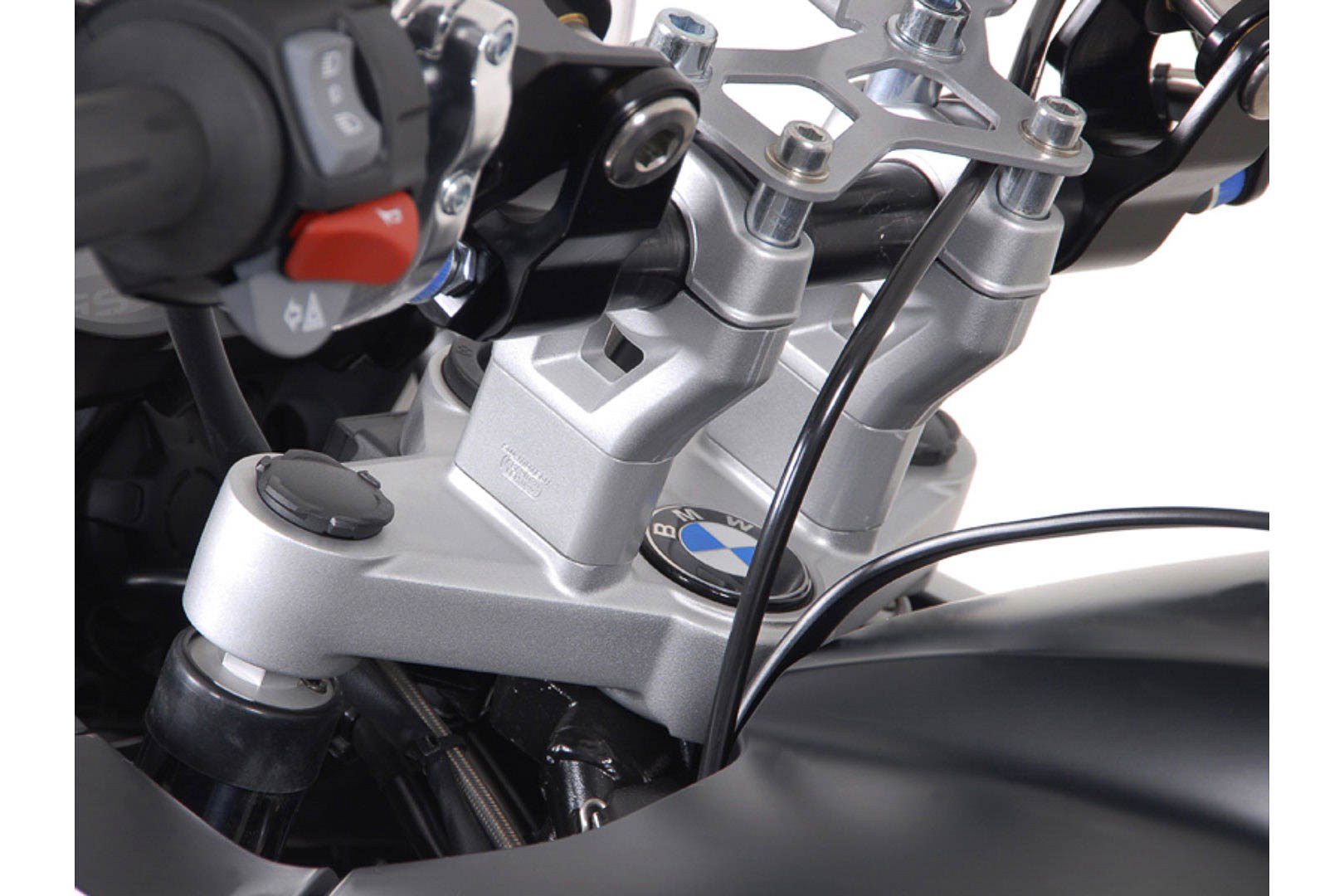 [LEH.07.039.117/S] Riser manubrio A=30 mm. Argento. BMW R1200GS/Adventure (08-).