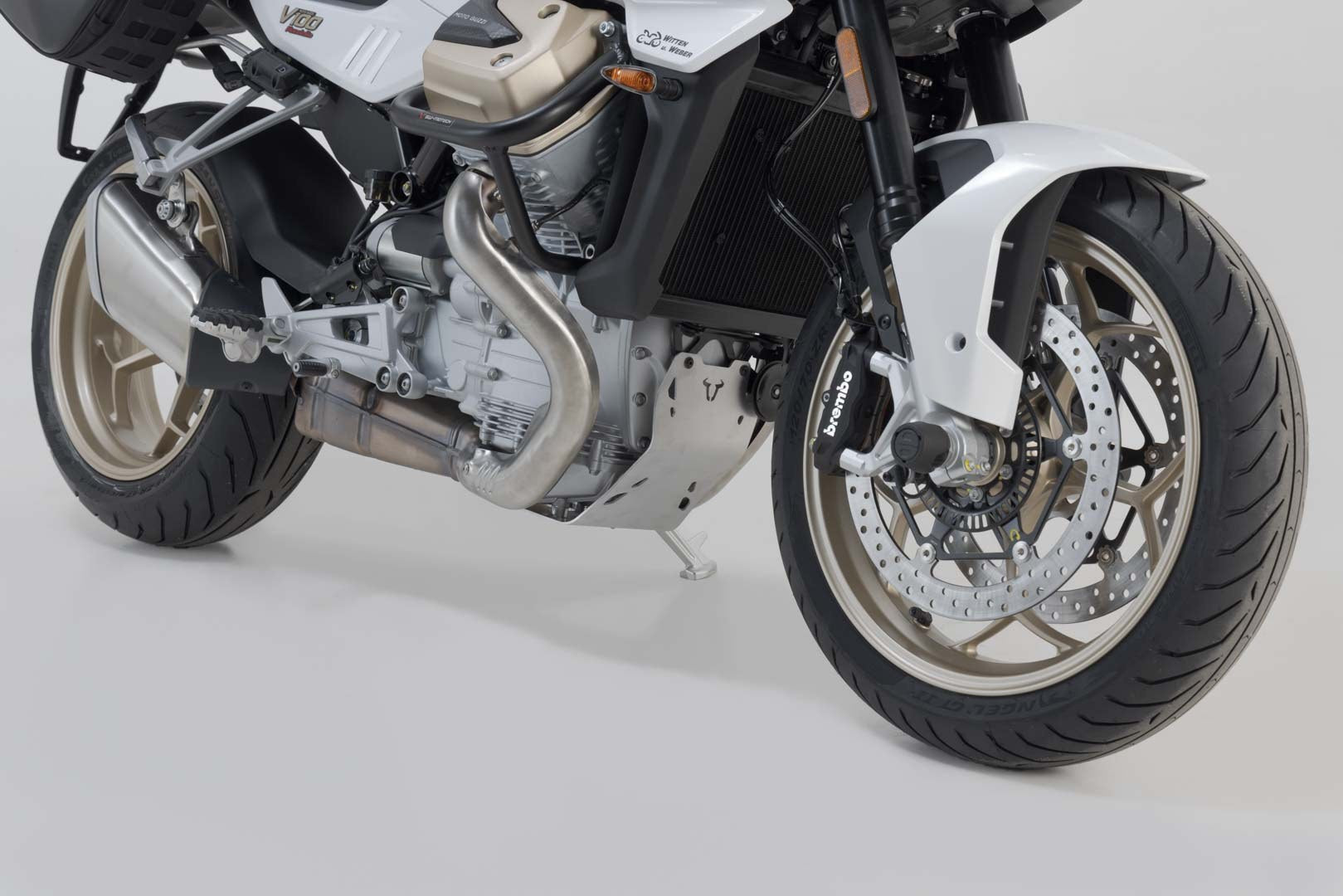 [MSS.17.038.10000/S] Protezione motore Argento. Moto Guzzi V100 Mandello/S.