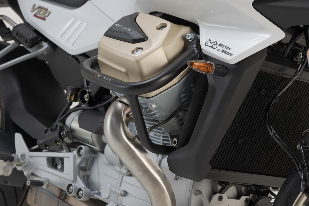 [SBL.17.038.10001/B] Barra di protezione motore Nero. Moto Guzzi V100 Mandello/S, Stelvio.