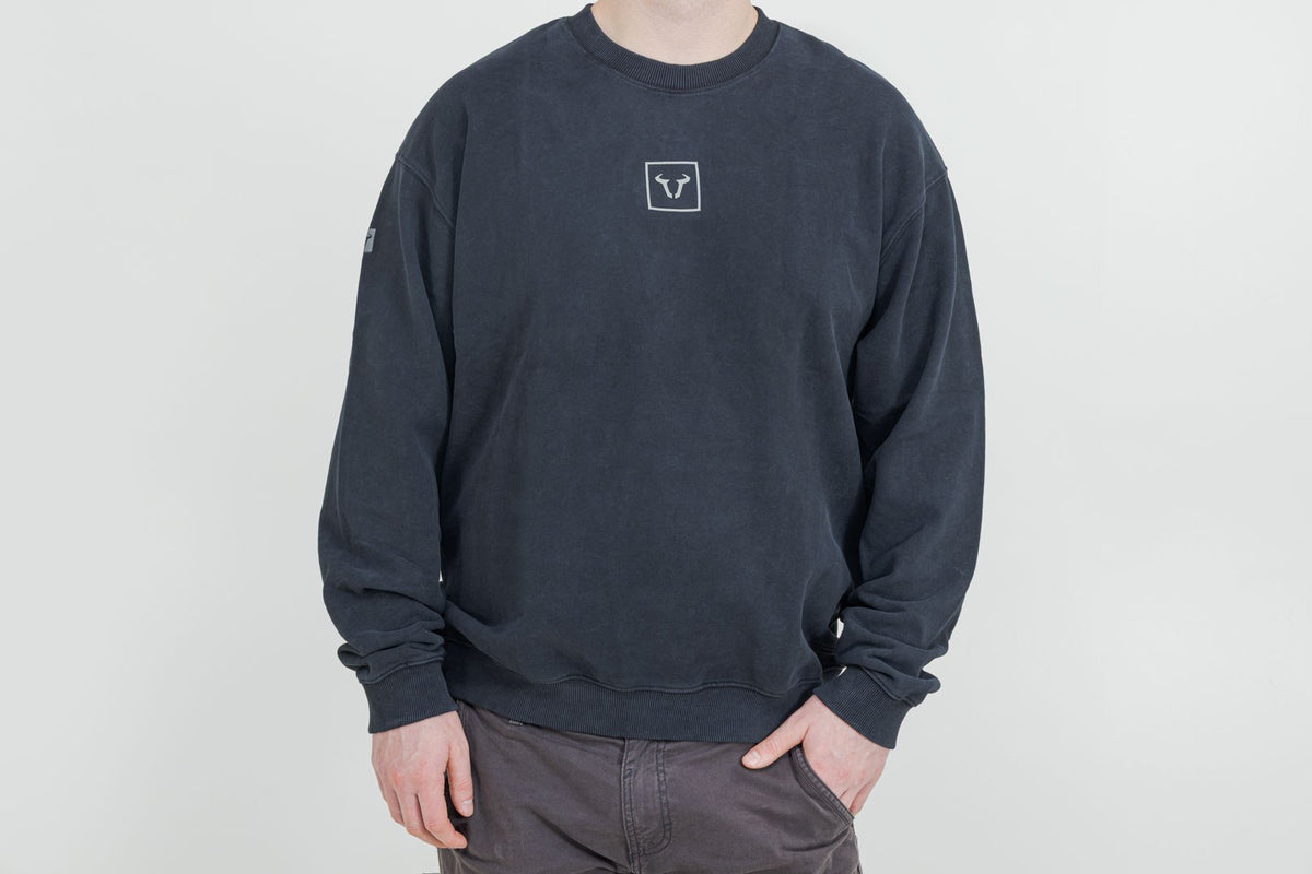 [WER.BKL.037.XS.10000] Maglia girocollo â€' Riders Line Grigio scuro. Optic Wash. Unisex. Taglia XS.