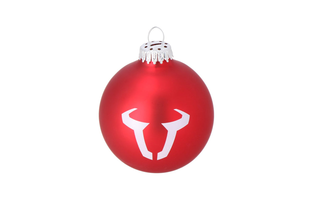 [WER.GIV.042.10000] Palla di Natale SW-MOTECH 8 cm. In vetro. Rosso. Con logo