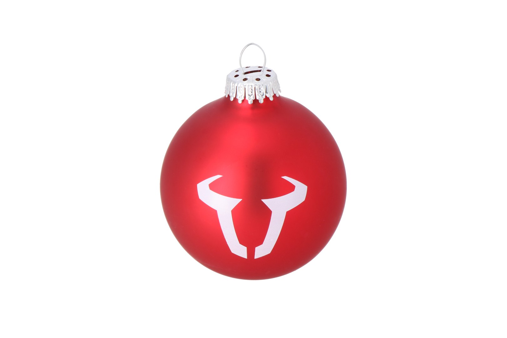 [WER.GIV.042.10000] Palla di Natale SW-MOTECH 8 cm. In vetro. Rosso. Con logo