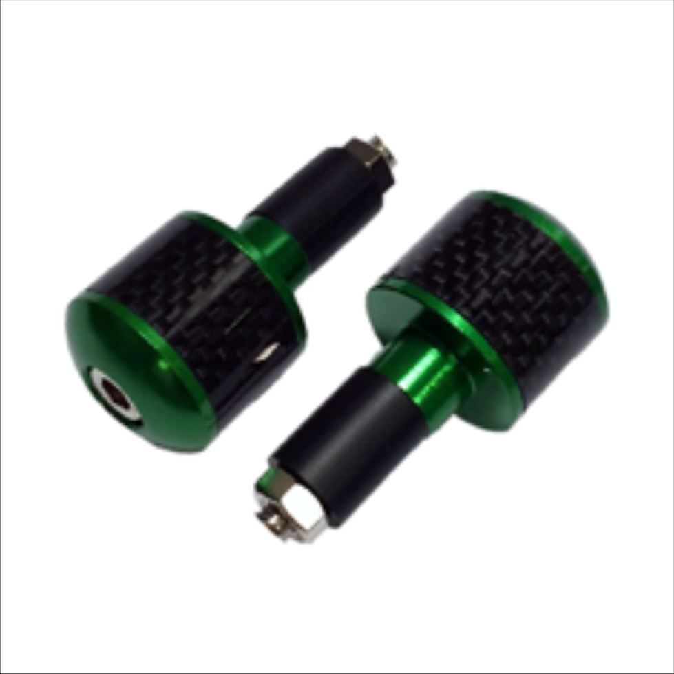 Terminali manubrio carbon/verde mm.17