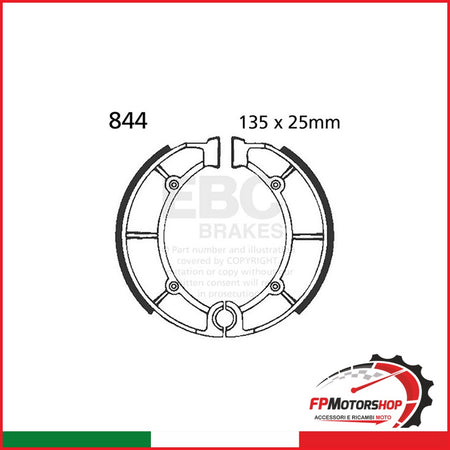 GANASCE CAGIVA SST 125/250 80-82 SCANALATE EBC R2584401 - foto brandizzata