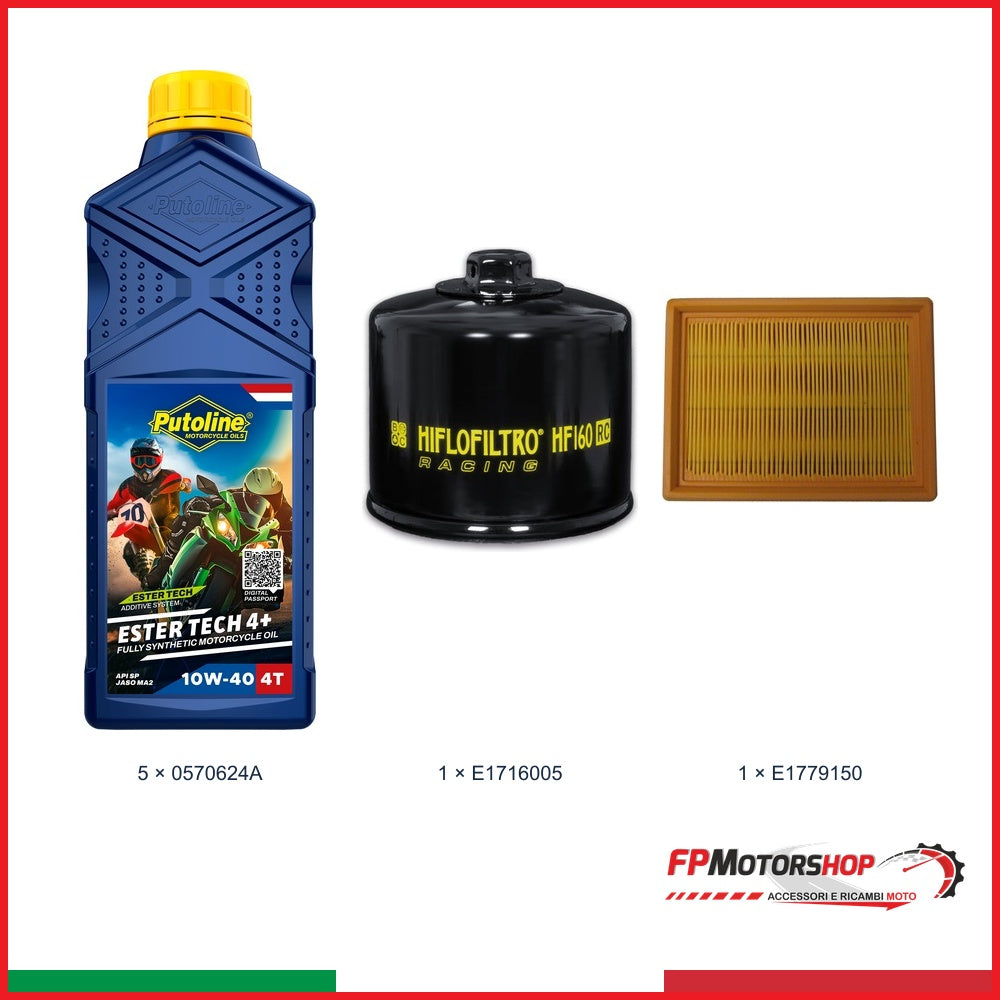 Kit TAGLIANDO BMW — PUTOLINE — PUTOLINE 10w-40 — 5 pz — Olio + filtro olio E1716005 + filtro aria E1779150