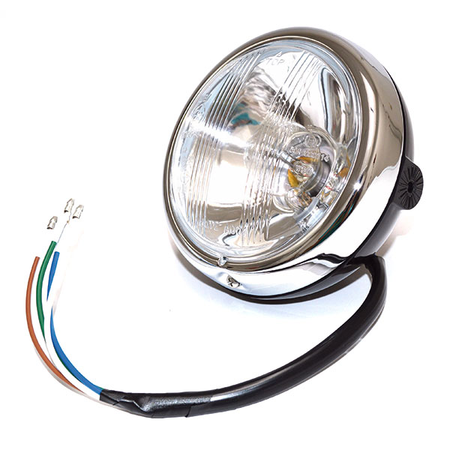 FARO FANALE ANTERIORE TONDO 127mm NERO 12V S2 C/LUCE UNIVERSALE PER MOTO