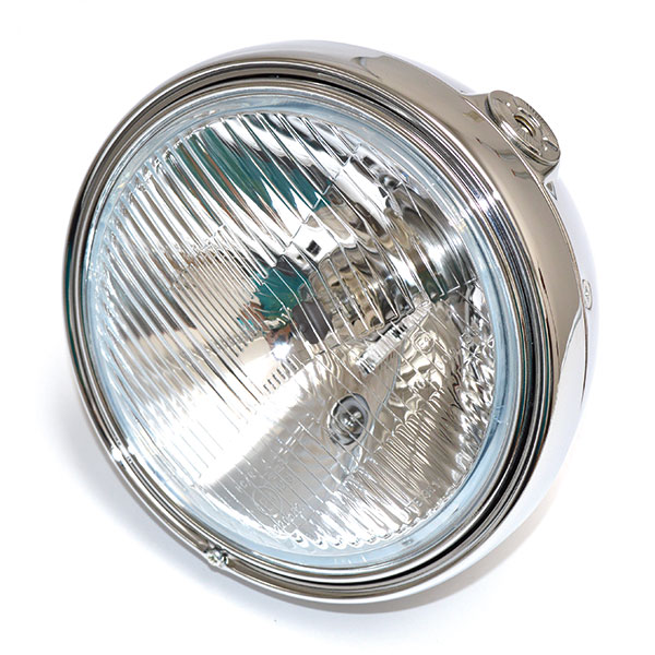 FARO FANALE ANTERIORE TONDO 201mm CROMATO VETRO 12V H4 UNIVERSALE PER MOTO