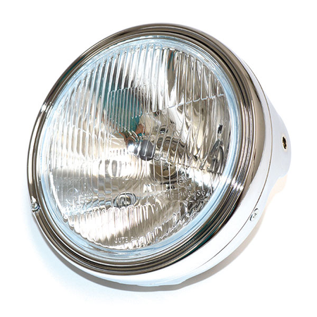 FARO FANALE ANTERIORE TONDO 201mm CROMATO-VETRO 12V H4 UNIVERSALE PER MOTO
