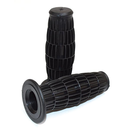 COPPIA MANOPOLE VINTAGE NERO PER MANUBRIO MOTO EPOCA UNIVERSALI 24>26mm