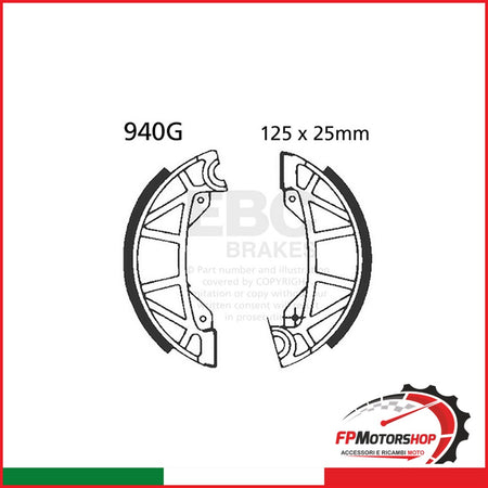GANASCE ACCOSSATO CROSS/ENDURO 80/120 84- EBC 940G SCANALATE DAL 1984