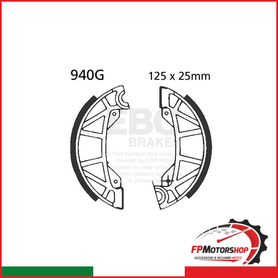 GANASCE ACCOSSATO CROSS/ENDURO 80/120 84- EBC 940G SCANALATE DAL 1984