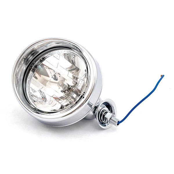 FARO FANALE ANTERIORE TONDO 108mm CROMATO 12V H3 VISIERA UNIVERSALE PER MOTO