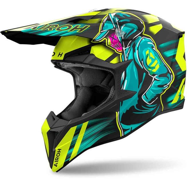 [WRC31-M] AIROH OFF ROAD WRAAP CYBER YELLOW MATT M