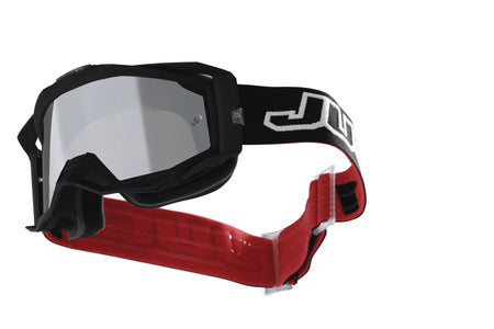 [J1G12-016] MASCHERA JUST1 IRIS 2.0 NERO BIANCO LENTE SILVER A SPECCHIO