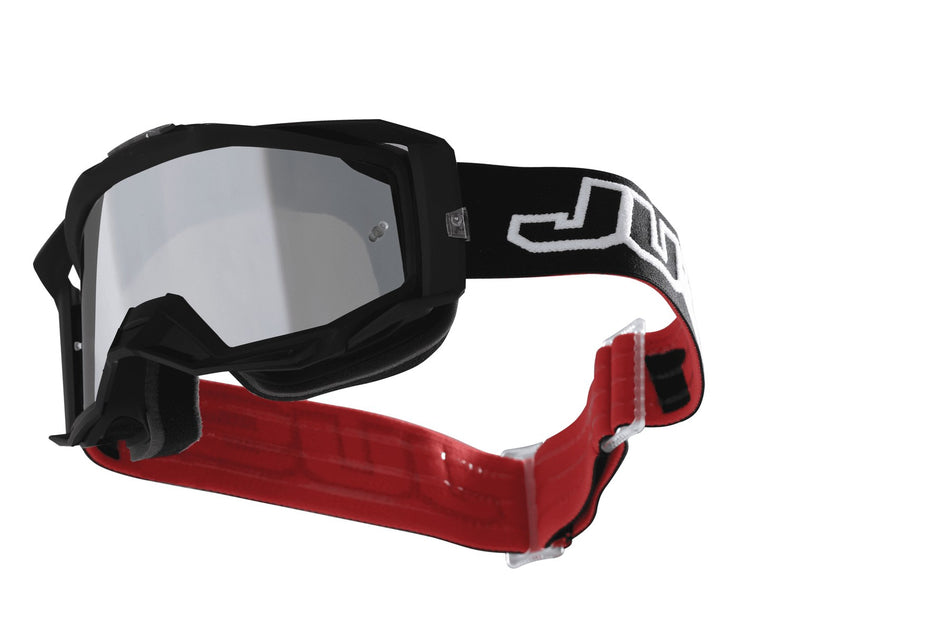 [J1G12-016] MASCHERA JUST1 IRIS 2.0 NERO BIANCO LENTE SILVER A SPECCHIO