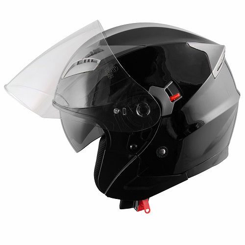 A PRO KINETIC CASCO JET APERTO DOPPIA VISIERA  XL COLORE NERO PER MOTO SCOOTER