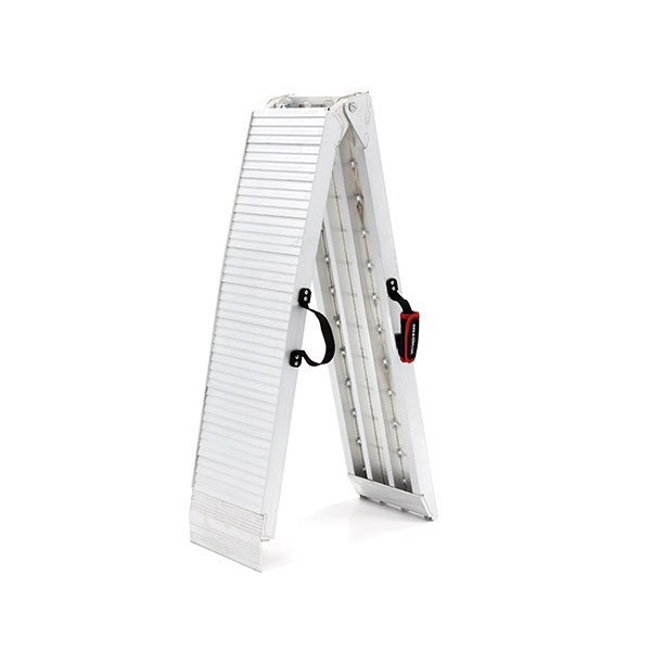 RAMPA PIEGHEVOLE ALLUMINIO 114>223cm PER CARRELLO RIMORCHIO TRASPORTO MOTO