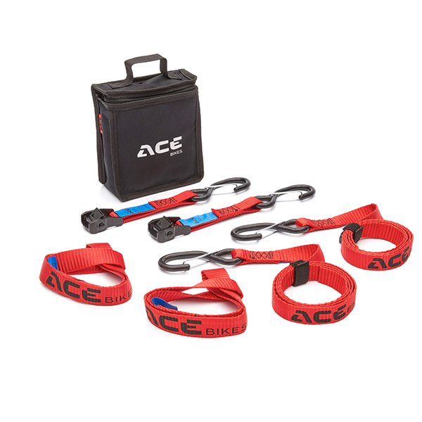 SET 2 CINGHIE 180cm PER FISSAGGIO IN POLIESTERE PER TRASPORTO MOTO ACEBIKES