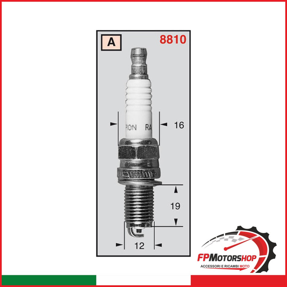 CANDELA CHAMPION RA6HC OE083 PER APRILIA LEONARDO 250 98-03 BMW F800 GS 06 - foto brandizzata