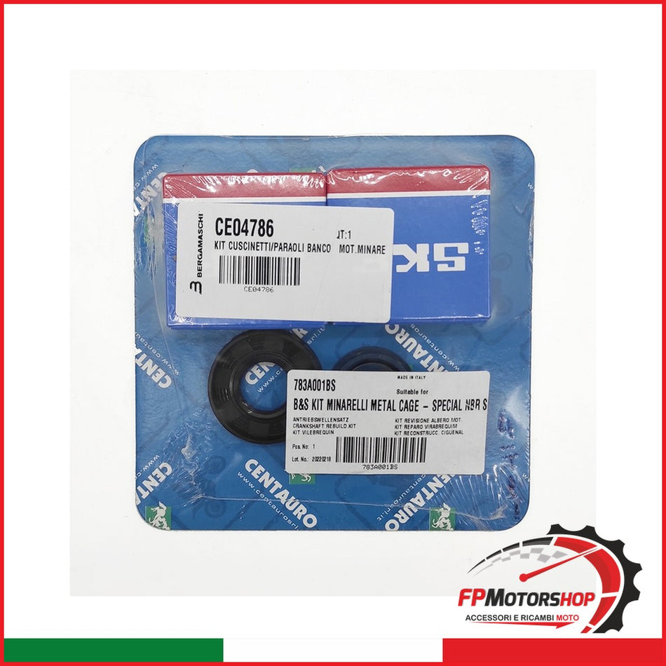 KIT CUSCINETTI/PARAOLI BANCO MOT.MINARELLI 50 783A001BS APRILIA YAMAHA MBK BETA