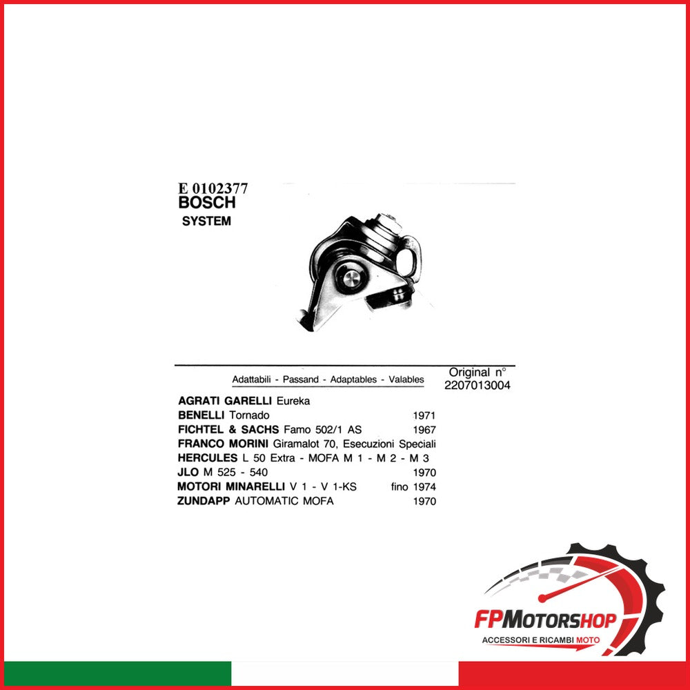 [E0102377] CONTATTI ADAT.BOSCH GARELLI 2377