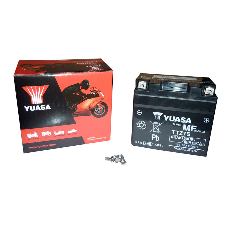 BATTERIA YUASA TTZ7S PRECARICATA SIGILLATA HONDA KAWASAKI SUZUKI KTM