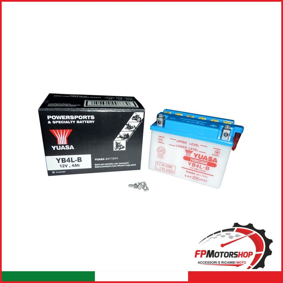 BATTERIA YUASA YB4L-B APRILIA CAGIVA PIAGGIO SUZUKI
