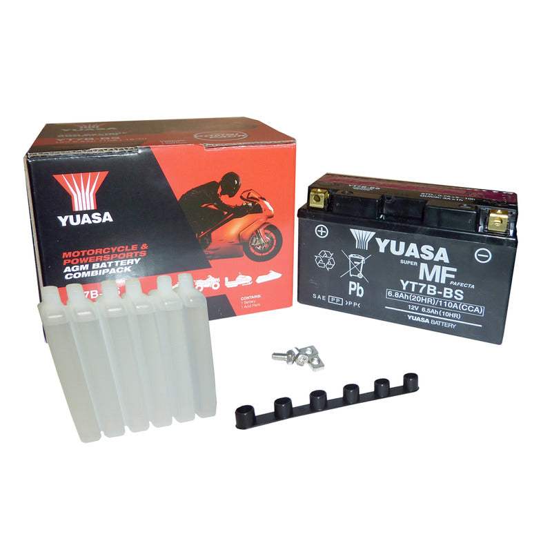 BATTERIA YUASA YT7B-BS CON ACIDO DUCATI SUZUKI YAMAHA MBK