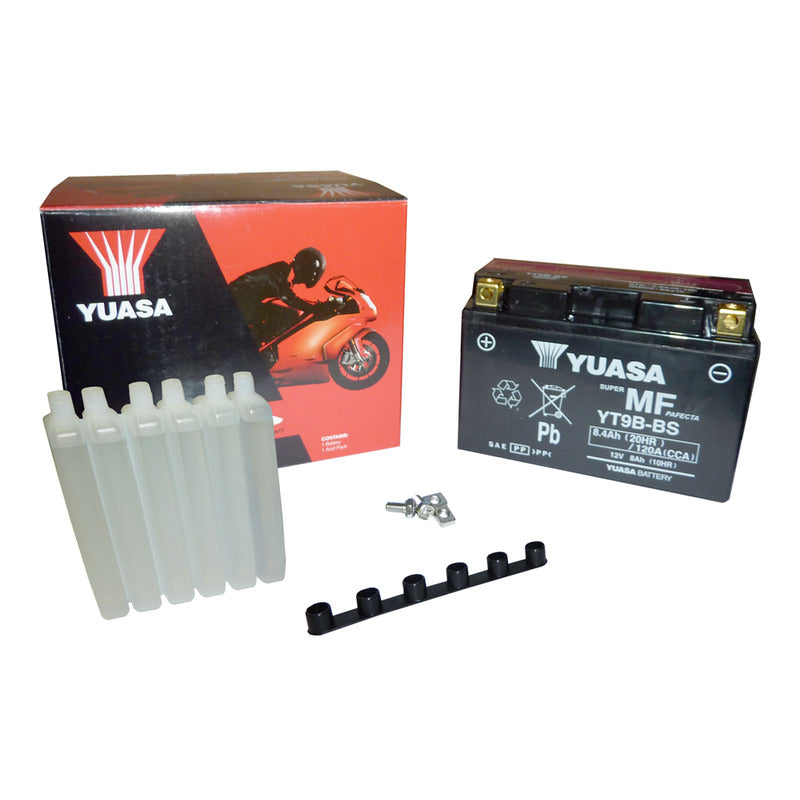 BATTERIA YUASA YT9B-BS CON ACIDO YAMAHA KYMCO RIEJU