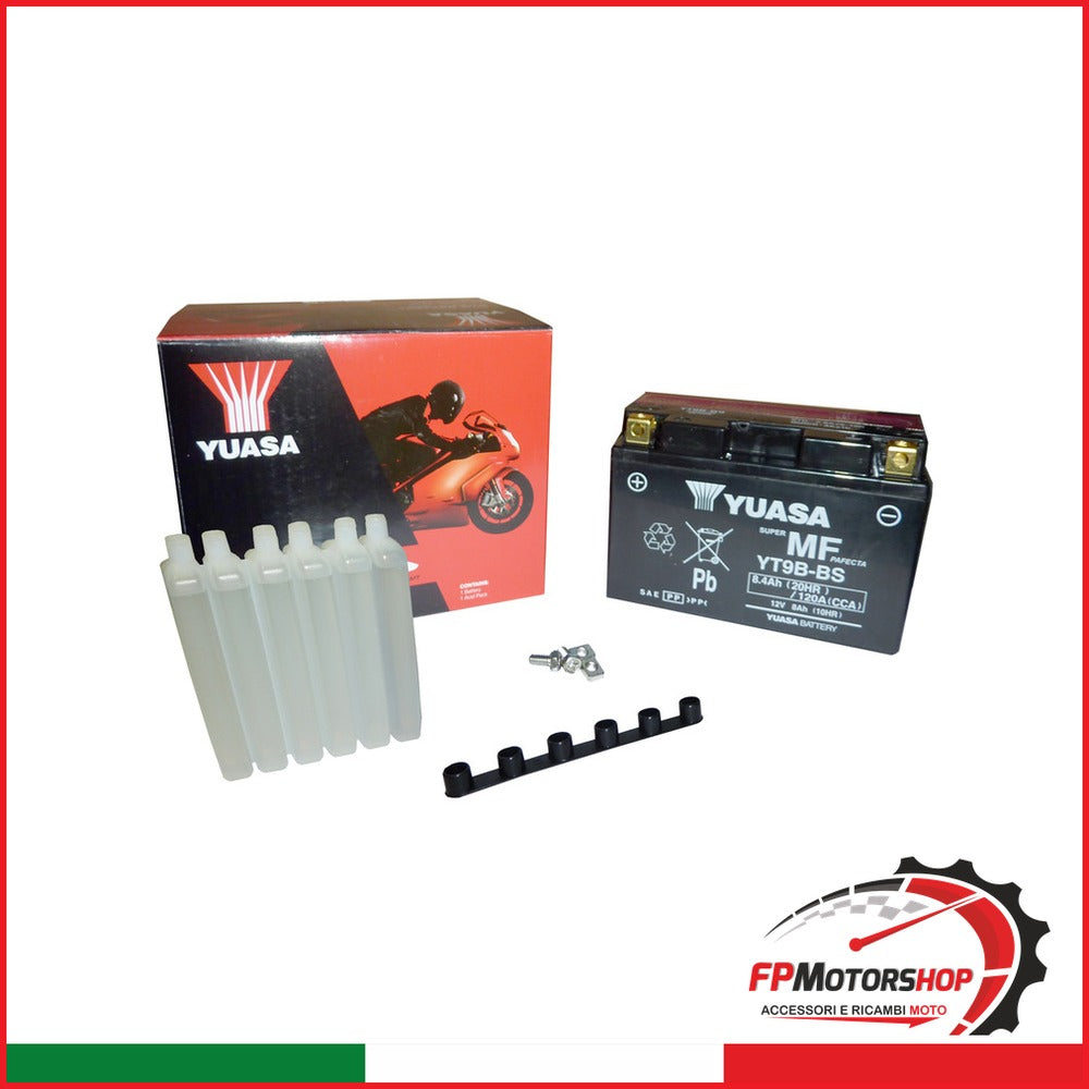 BATTERIA YUASA YT9B-BS CON ACIDO YAMAHA KYMCO RIEJU