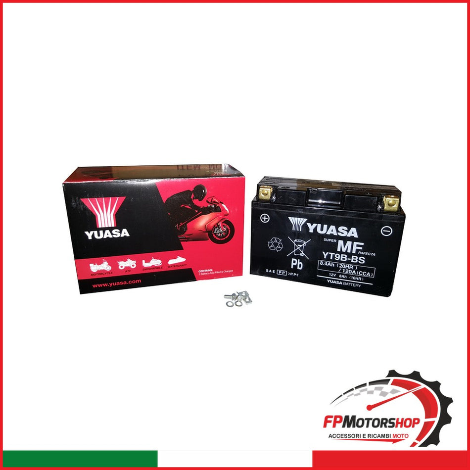 BATTERIA YUASA YT9B PRECARICATA SIGILLATA YAMAHA KYMCO