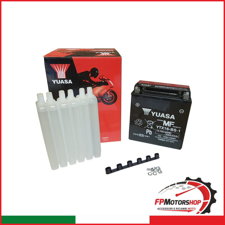 BATTERIA YUASA YTX16-BS-1 CON ACIDO SUZUKI