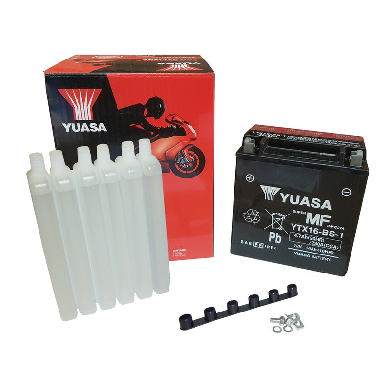 BATTERIA YUASA YTX16-BS-1 CON ACIDO SUZUKI