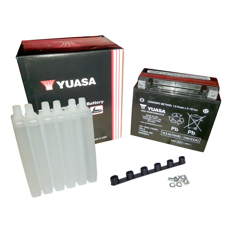BATTERIA YUASA YTX20HL-BS CON ACIDO HONDA KAWASAKI HARLEY DAVIDSON