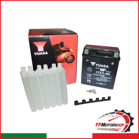 BATTERIA YUASA YTX7L-BS CON ACIDO RK APRILIA HONDA KAWASAKI PIAGGIO
