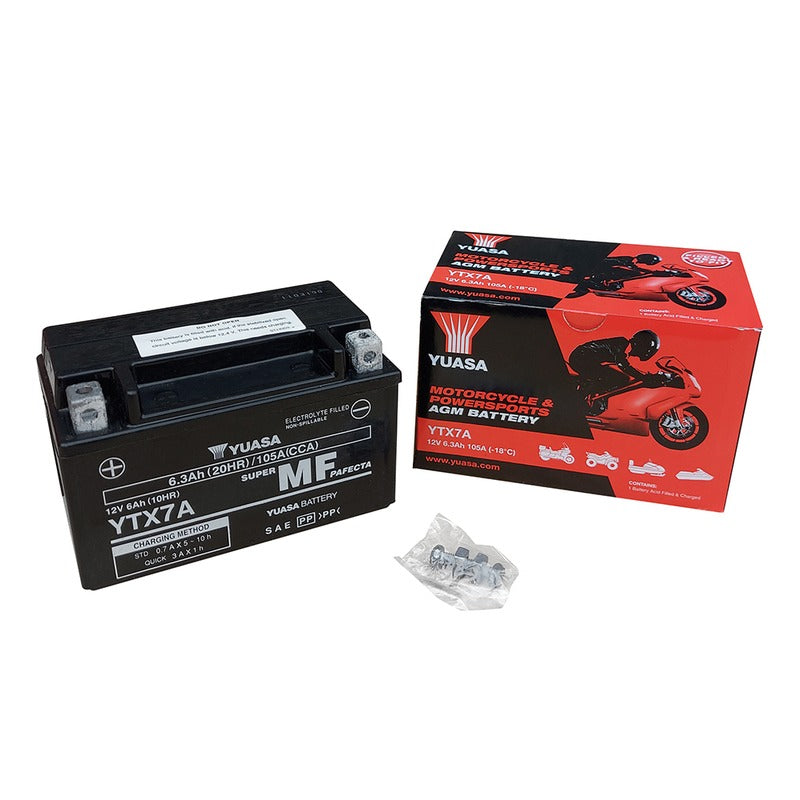 BATTERIA YUASA YTX7A PRECARICATA SIGILLATA APRILIA KAWASAKI SUZUKI YAMAHA