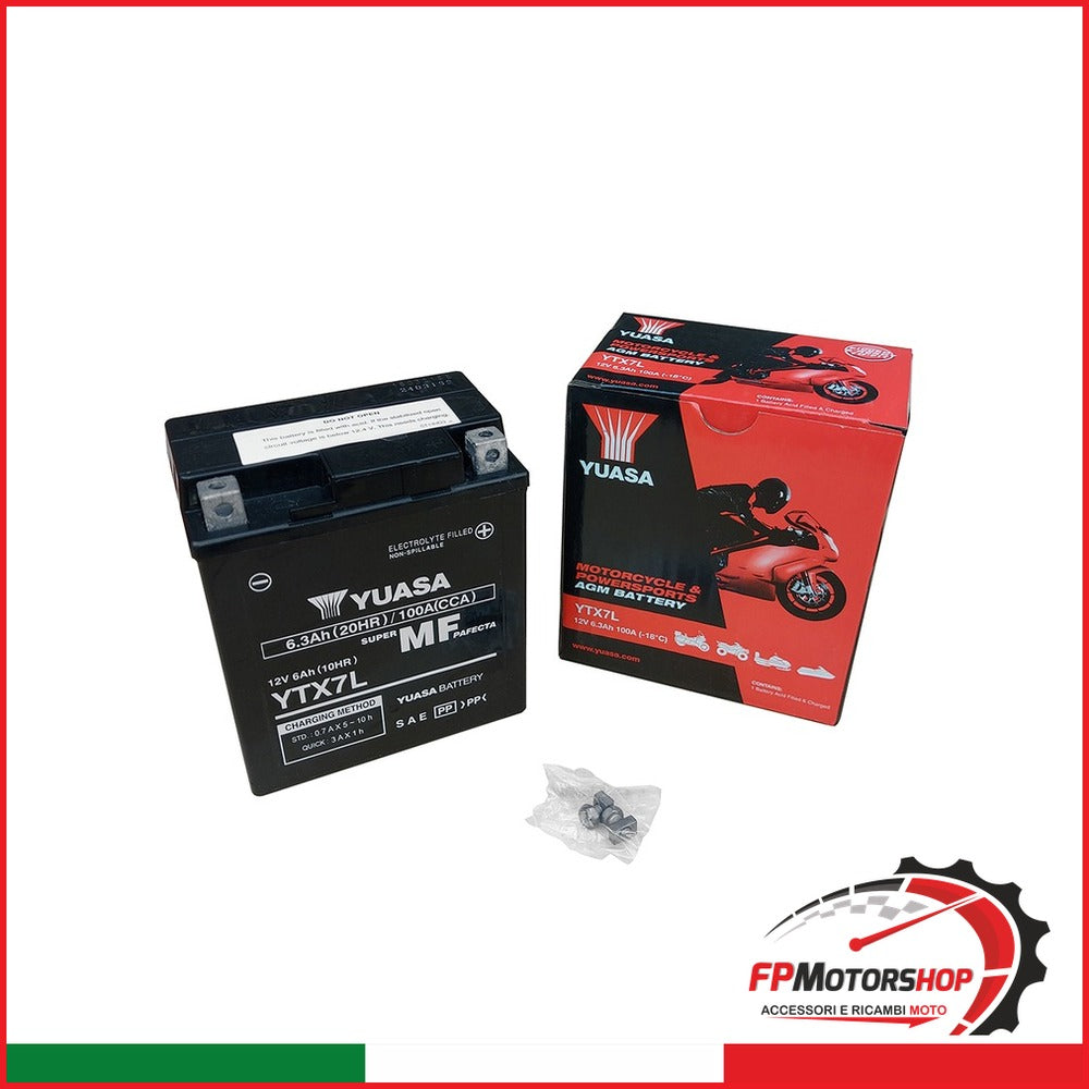 BATTERIA YUASA YTX7L PRECARICATA SIGILLATA RK APRILIA HONDA KAWASAKI PIAGGIO