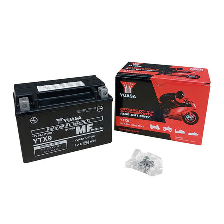 BATTERIA YUASA YTX9 PRECARICATA SIGILLATA APRILIA BMW CAGIVA HONDA