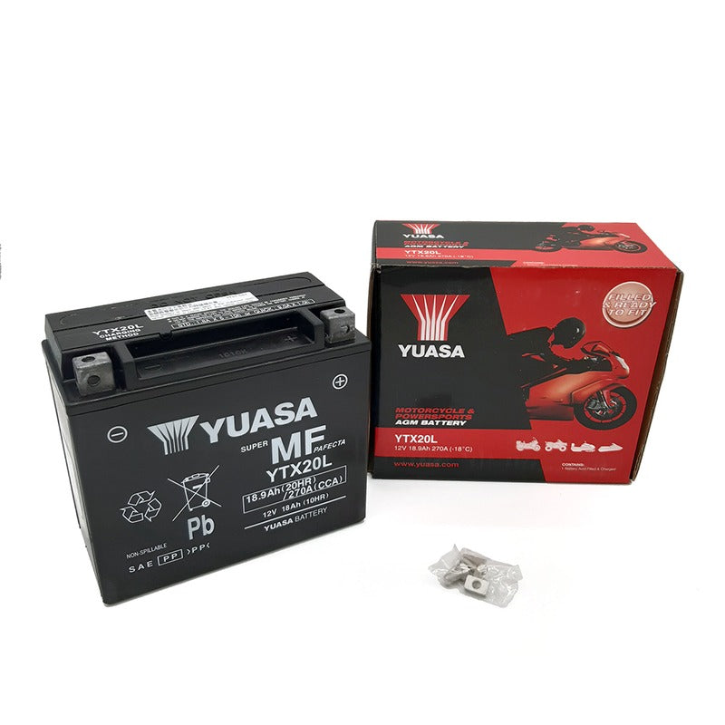BATTERIA YUASA YTX20L PRECARICATA SIGILLATA HONDA MOTO GUZZI HARLEY DAVIDSON