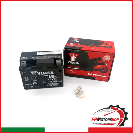 BATTERIA YUASA YTX4L PRECARICATA SIGILLATA APRILIA HONDA PIAGGIO SUZUKI