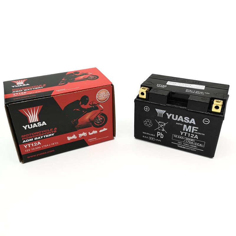 BATTERIA YUASA YT12A PRECARICATA SIGILLATA APRILIA HONDA KAWASAKI PIAGGIO