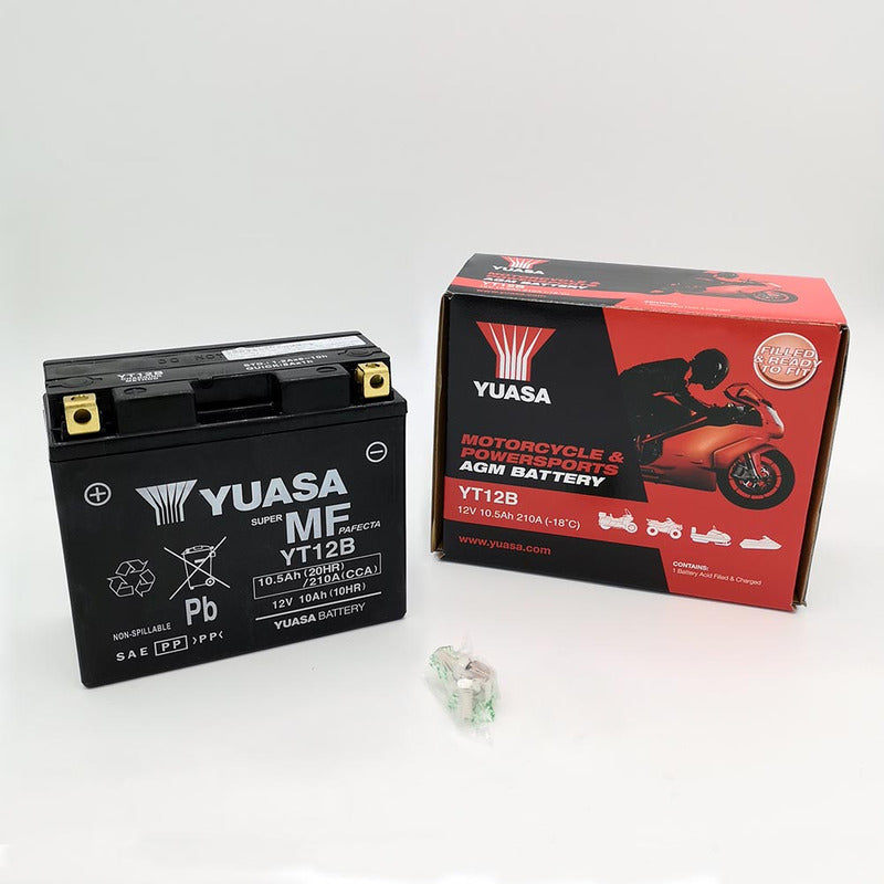 BATTERIA YUASA YT12B PRECARICATA SIGILLATA APRILIA CAGIVA DUCATI KAWASAKI