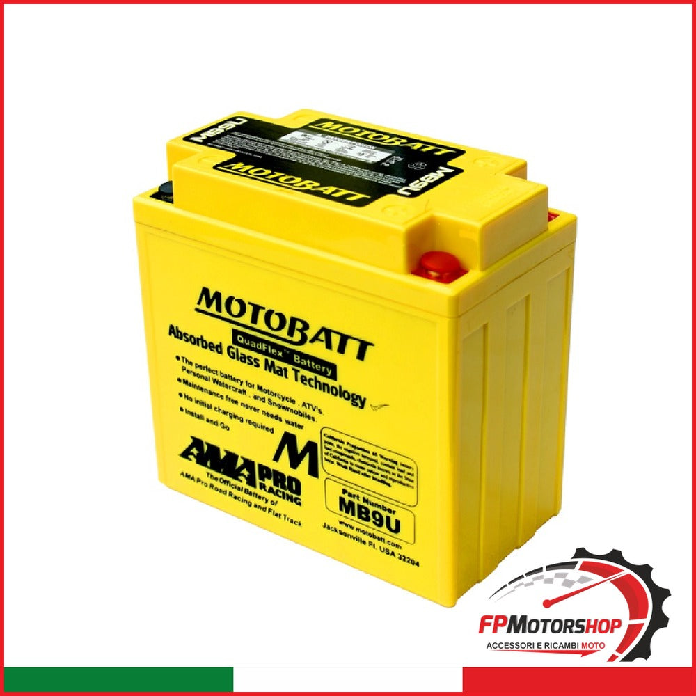 BATTERIA MOTOBATT MB9U PRECARICATA SIGILLATA APRILIA CAGIVA HONDA KAWASAKI