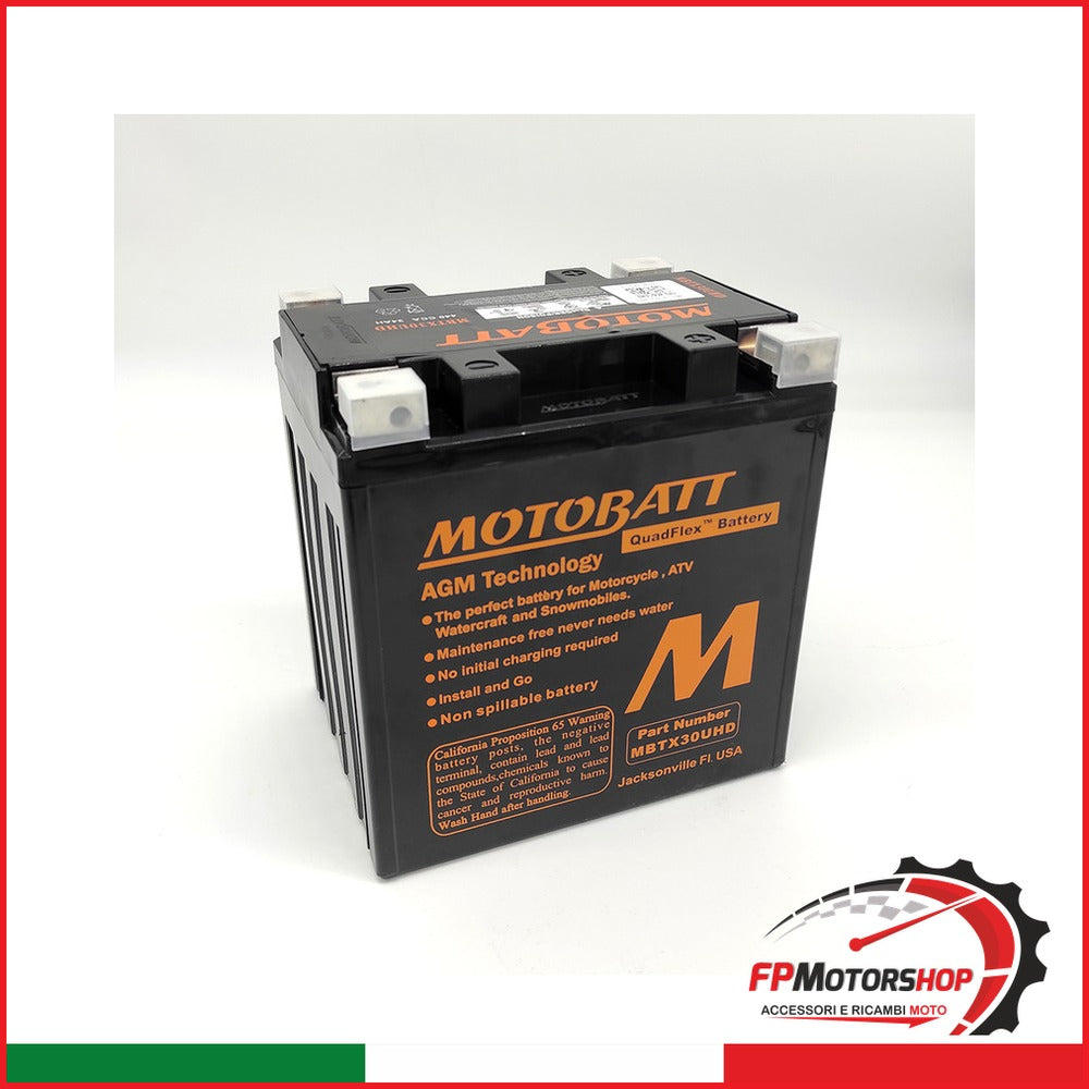 BATTERIA MOTOBATT MBTX30UHD PRECARICATA SIGILLATA BMW MOTO GUZZI HARLEY DAVIDSON
