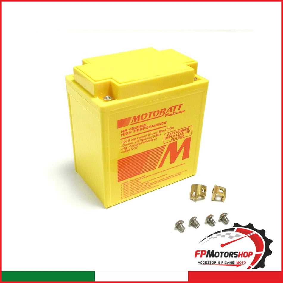BATTERIA MOTOBATT MPLX14AU-HP LITIO CON PCB BMW HONDA KAWASAKI SUZUKI