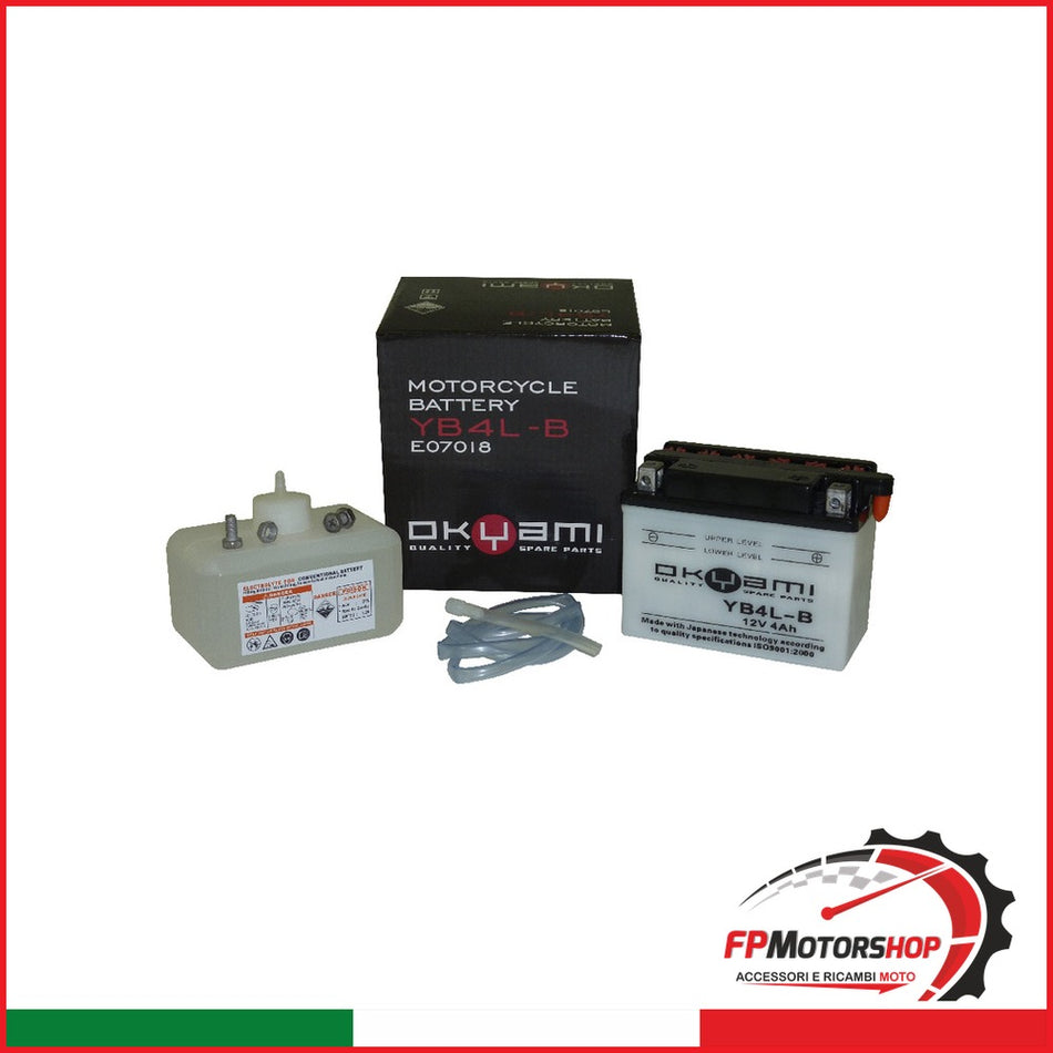 BATTERIA OKYAMI OB4L-B CON ACIDO APRILIA CAGIVA PIAGGIO SUZUKI