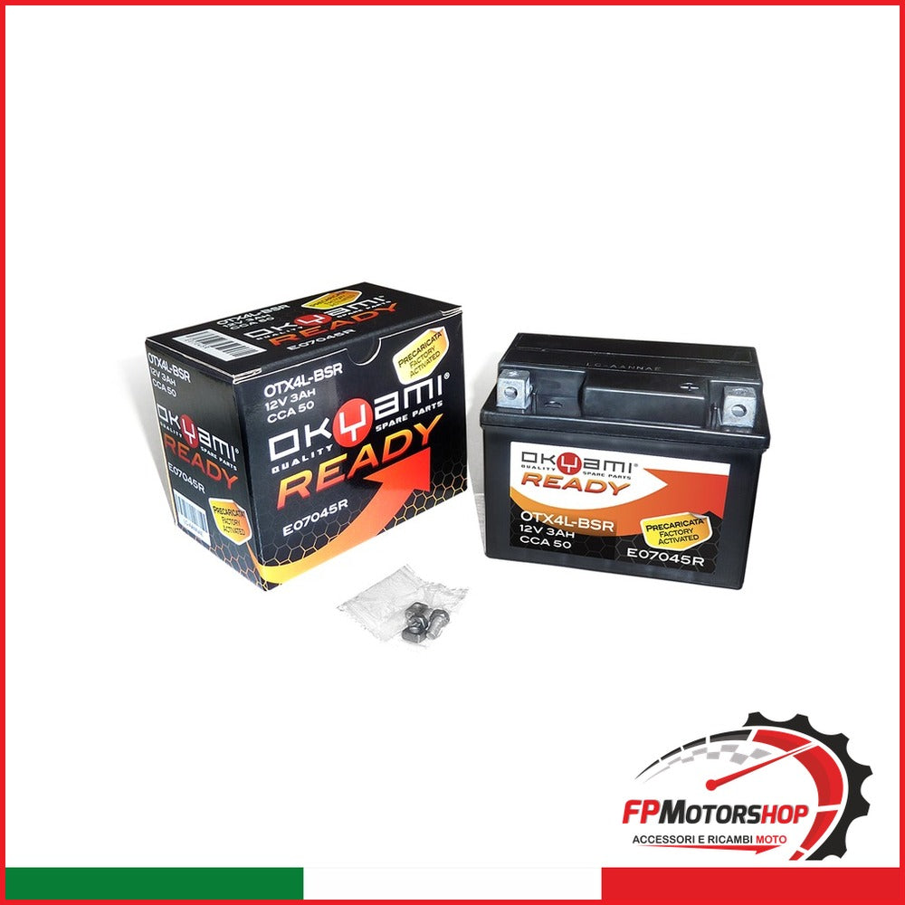 BATTERIA OKYAMI OTX4L-BSR PRECARICATA SIGILLATA OYTX4L-BSR APRILIA HONDA PIAGGIO