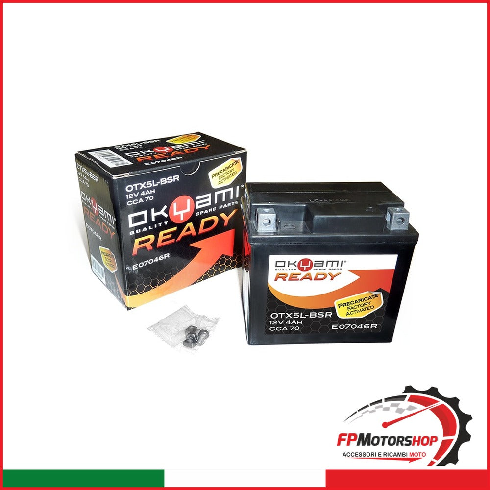 BATTERIA OKYAMI OTX5L-BSR PRECARICATA SIGILLATA OYTX5L-BSR APRILIA HONDA PIAGGIO